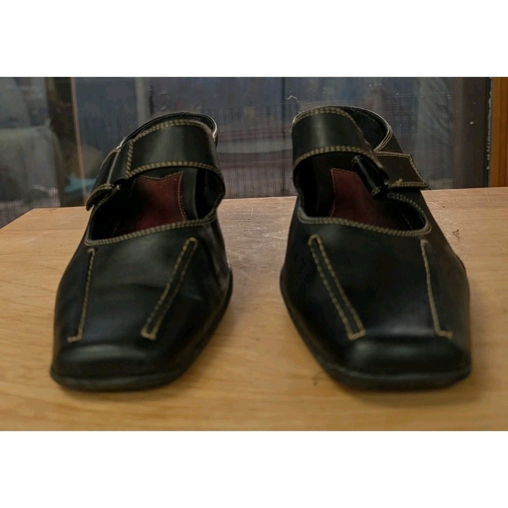 Aerosoles Sugar Snap Women's 9m Black Leather Mary Jane Mules Two Beauty